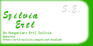 szilvia ertl business card